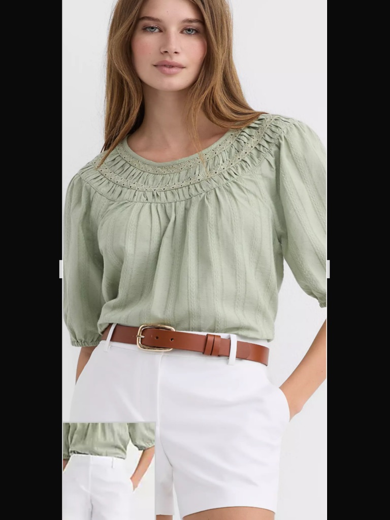 Loft White High-Waist Stretch Cotton Shorts